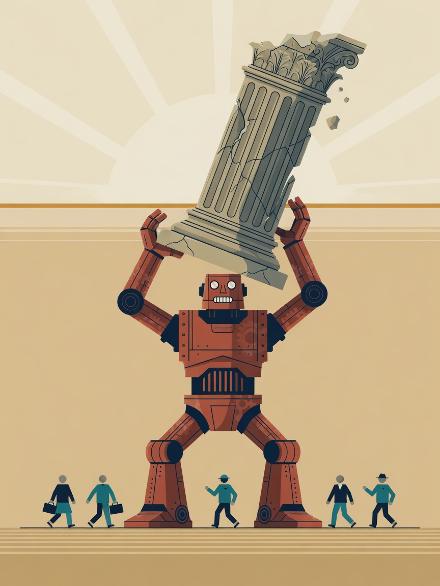 Editorial illustration for The Tireless Taxpayer: How Robots Will Pay the Bills That Humans No Longer Can