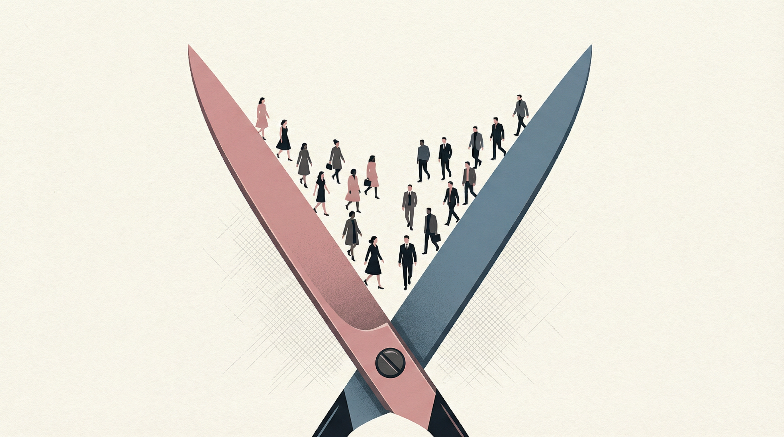 Editorial illustration for Why the Scissors Opened: Nine Hypotheses for the Gender Ideology Split